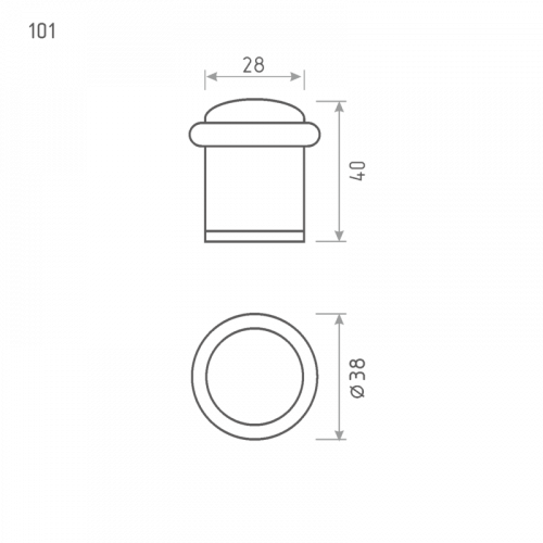 Ограничитель дверной напольный НОРА-М 101 золото